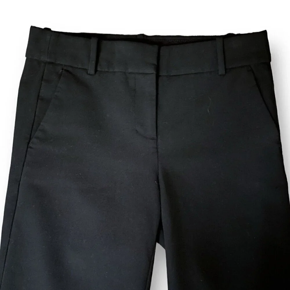 J Crew 365 Womens Cameron Pant Sz 2 Black Slim Cropped 4 Season Stretch Preppy